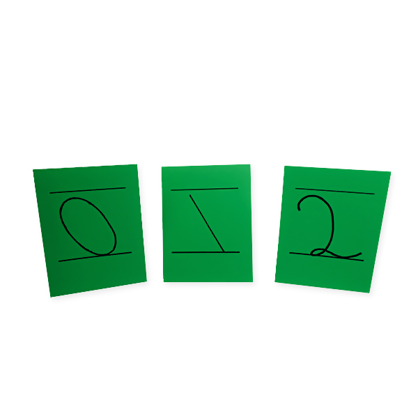 Left-Handed Cursive Numeral Stroking Cards