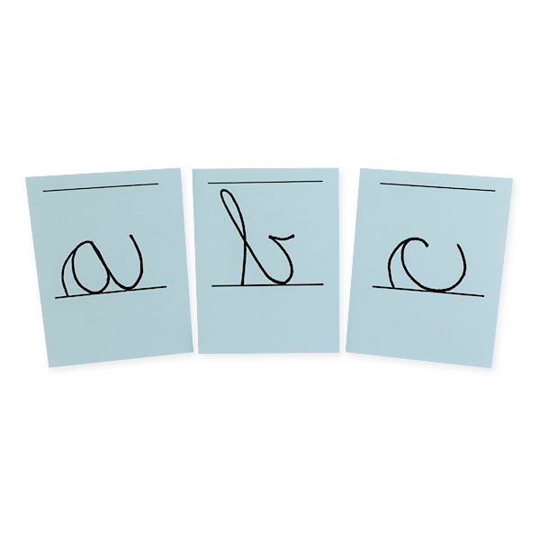 Lowercase Left-Handed Cursive Stroking Cards