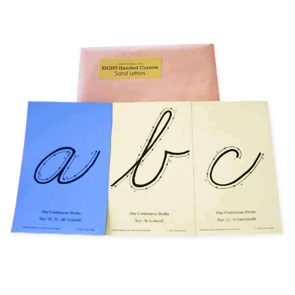 Right-Handed Cursive Sand Letter Cards