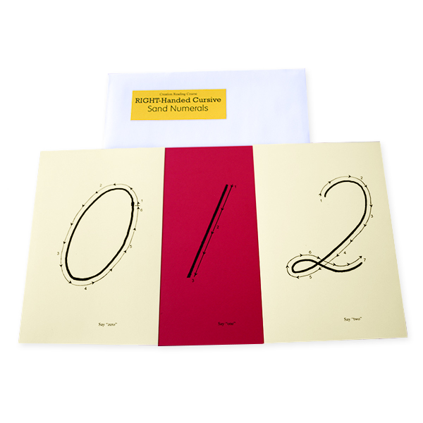 Right-Handed Cursive Sand Numeral Cards